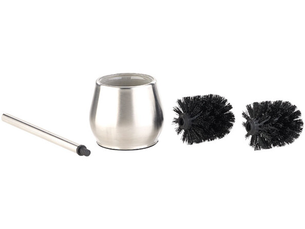 Brosse WC et support en acier inoxydable et verre WG-80