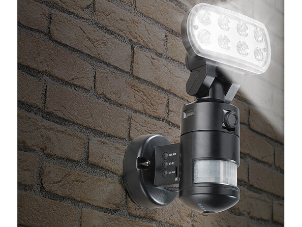 Caméra de surveillance qualité VGA avec projecteur LED VisorTech..Effets sonores dissuasifs