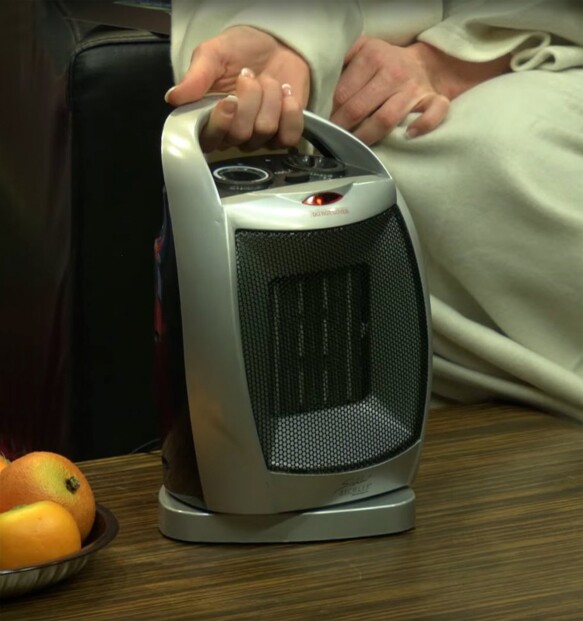 Chauffage d'appoint pivotant céramique Sichler mise en situation