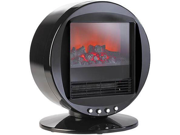 Cheminée électrique circulaire avec effet de flammes