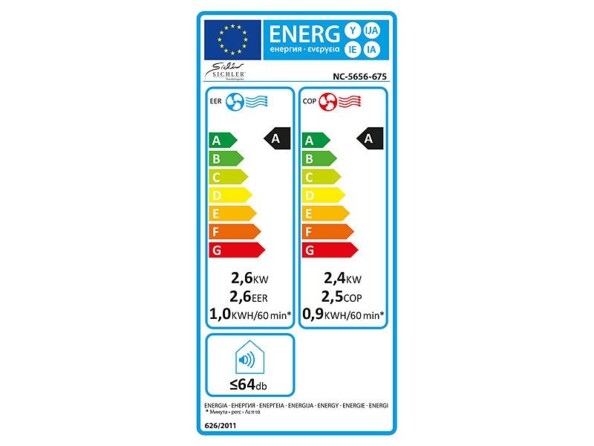 Climatiseur mobile réversible 2610 W / 9000 BTU/h