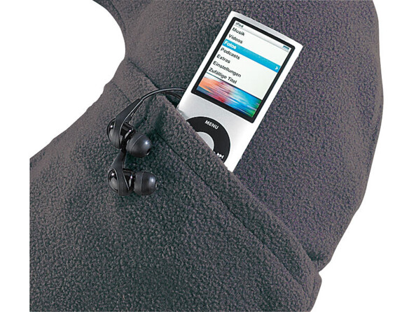 Coussin gonflable spécial nuque avec pochette de rangement