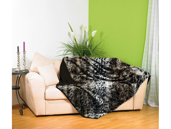 Couverture imitation fourrure léopard