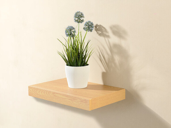 petite etagère murale bois de noyer pour pot de fleurs avec tiroir intégré par carlo milano