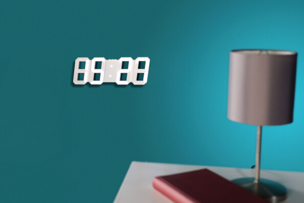 Horloge LED digitale design 3D avec fonction réveil - Grande