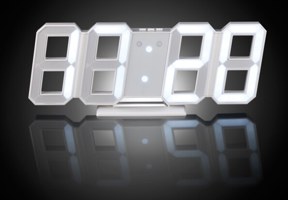 Horloge LED digitale design 3D avec fonction réveil - Grande