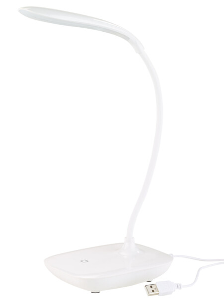 lampe de bureau design col de cygne avec batterie interne rechargeable usb lunartec nc5829