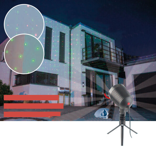 projecteur laser decoratif et etanche effet pluie verte rouge nc5828 lunartec