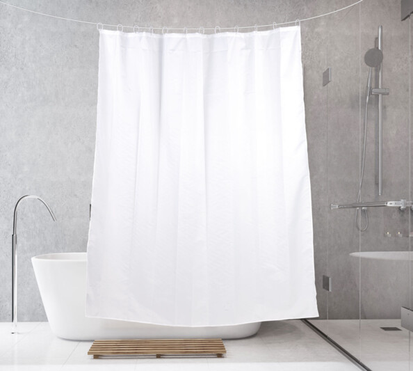 Rideau de douche 180 x 200 cm - Anti-moisissures - Blanc