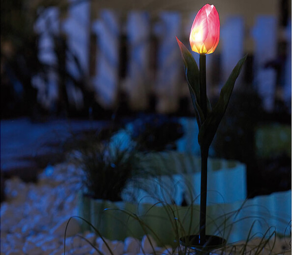 2 Tulipes lumineuses solaires à LED - x2