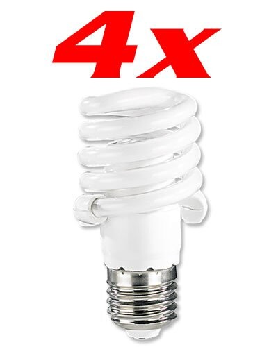 4 Ampoules Basse Consommation E27 Démarrage Rapide 15 W