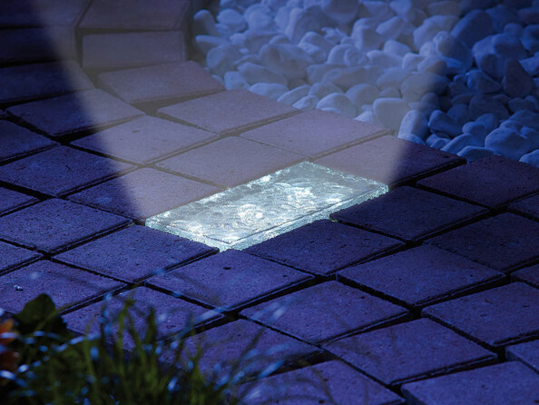 4 Pavés lumineux à LED solaires - 19,5 X 9,8 X 6 cm