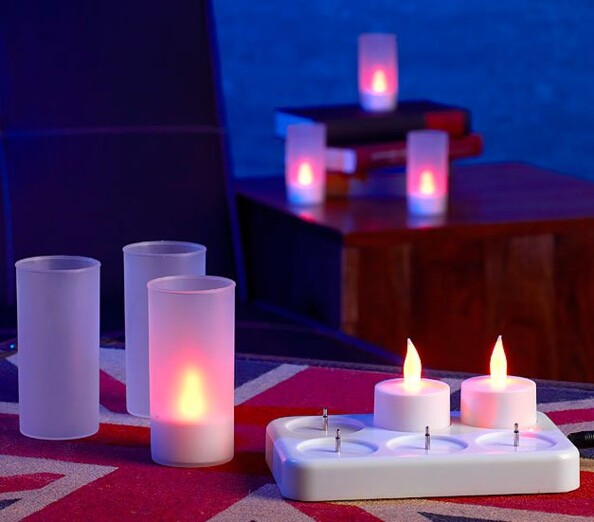 6 bougies plates télécommandées à LED