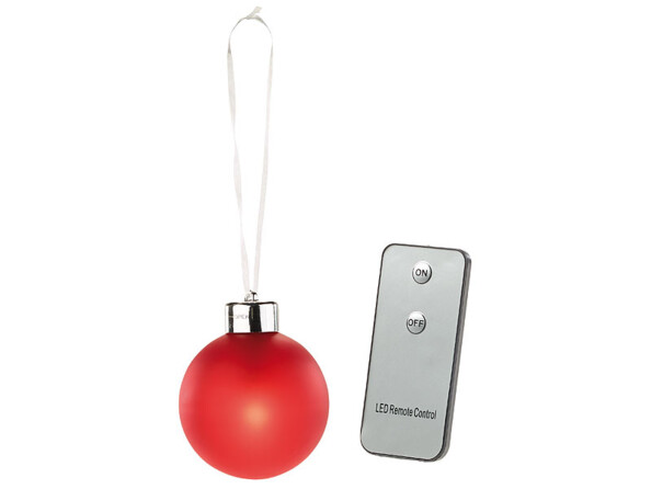6 Boules de Noël lumineuses rouges avec télécommande