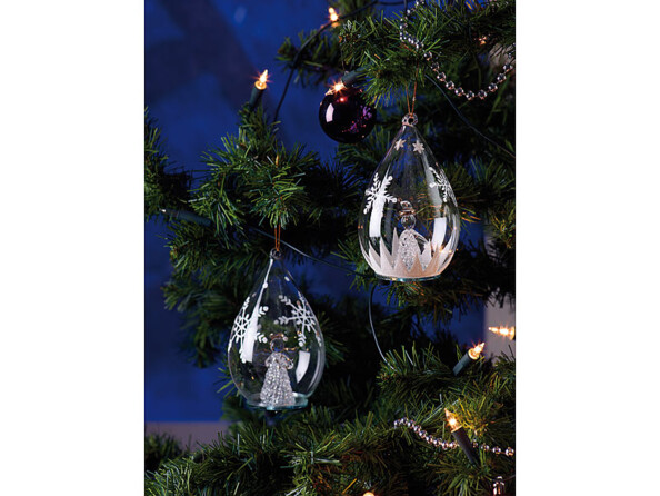 Décorations lumineuses en verre soufflé, lot de 2