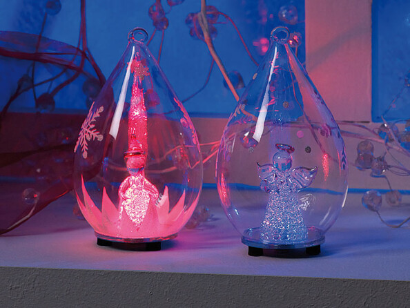 Décorations lumineuses en verre soufflé, lot de 2