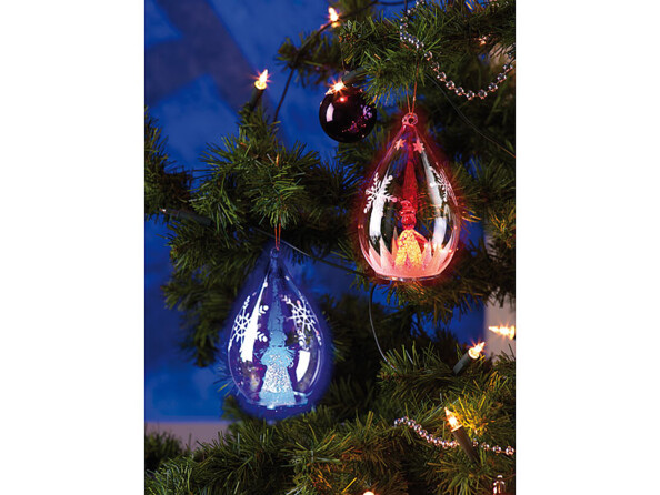 Décorations lumineuses en verre soufflé, lot de 2