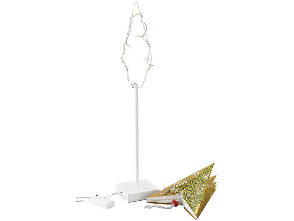 Lampe étoile pliable en carton à LED avec motifs découpées
