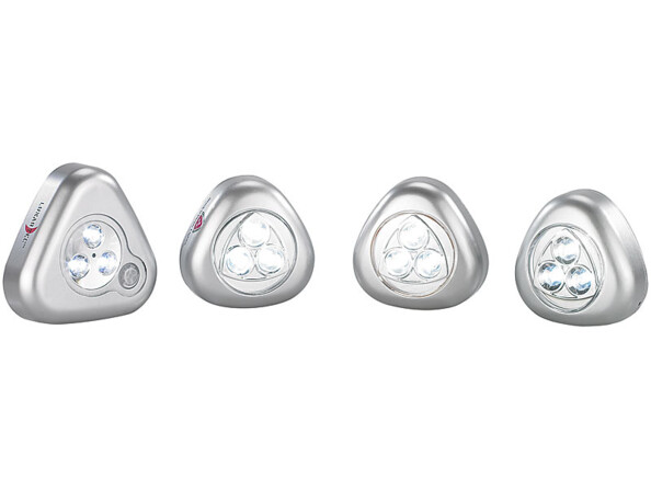 4 lampes à LED mobiles à détecteur de mouvements ''Stick & Go'' - Argent