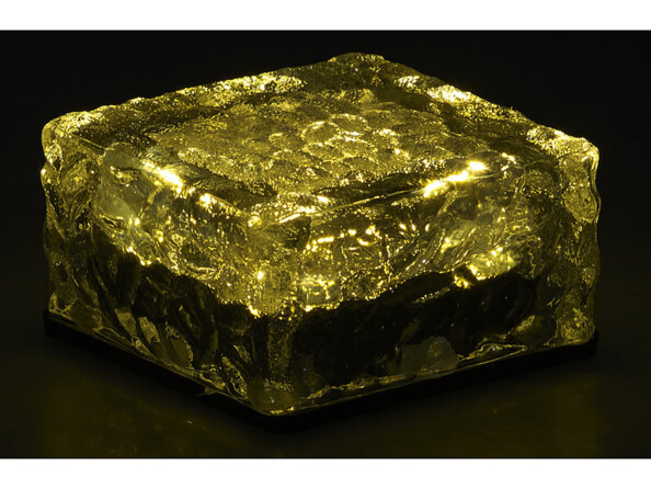 Pavé lumineux à LED solaire - 10 X 10 X 5 cm Lunartec. Accumulateur NiMH type AA 300mAh