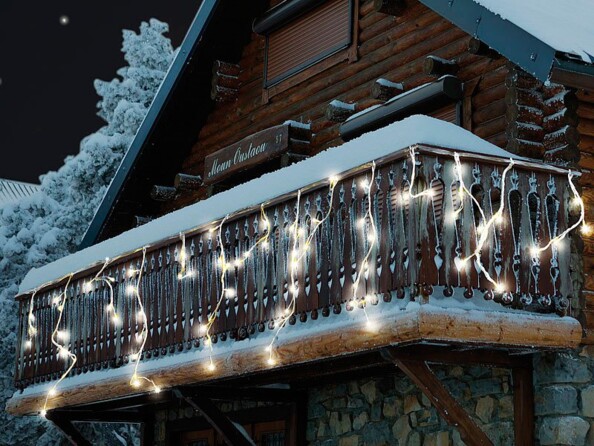 Rideau de lumière "Snow" - Blanc chaud