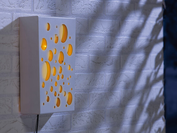 Lampe décorative murale solaire à LED oranges ''Planètes''
