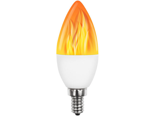 Ampoules LED E14 vue des efffets: lumière flamme