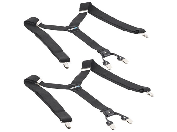 2 bretelles larges en Y à 4 clips - Noir