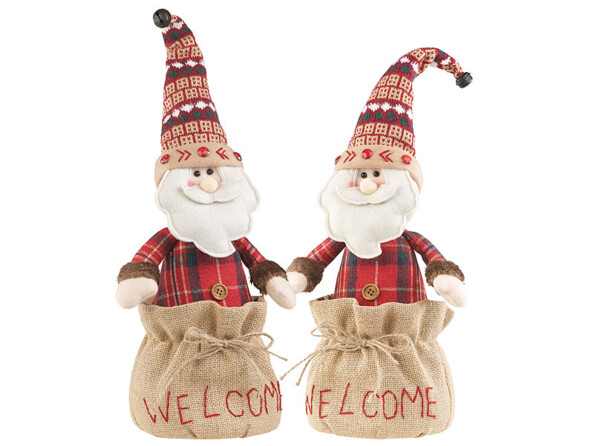 2 cale-portes Pères Noël décoratifs "Welcome"