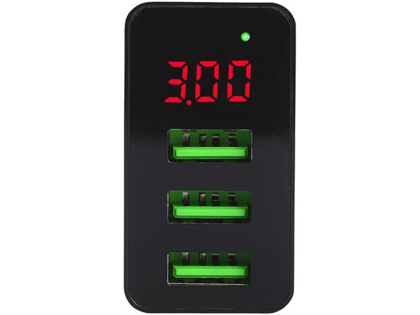 Chargeur secteur USB intelligent avec 3 ports USB - Noir (Reconditionné)