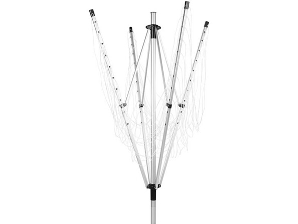 2 étendoirs à linge avec 4 bras et 60 m de corde à linge