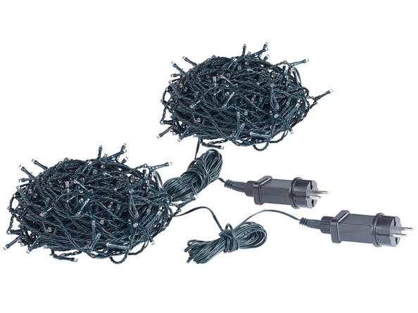 2 guirlandes lumineuses pour intérieur et extérieur - Blanc chaud - 32 m