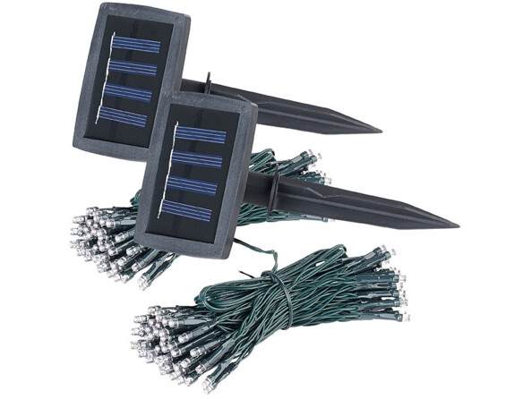 2 guirlandes lumineuses solaires pour extérieur - 10 m