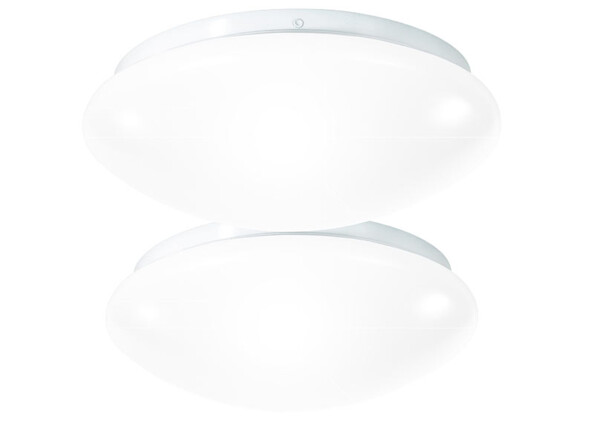 2 lampes rondes à fixer au mur/plafond avec LED High-Power intégrées de la marque Luminea
