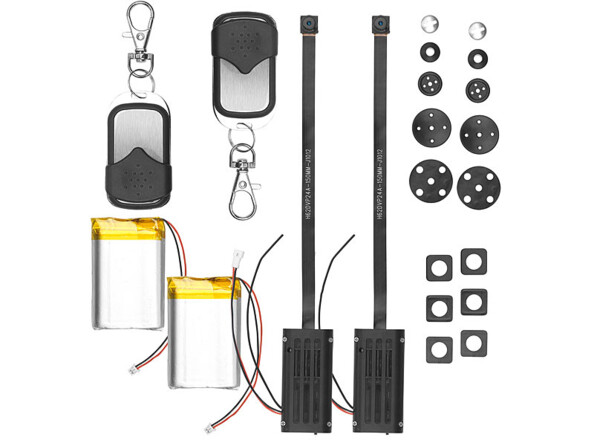 2 micro caméras HD télécommandées avec capteur de mouvement