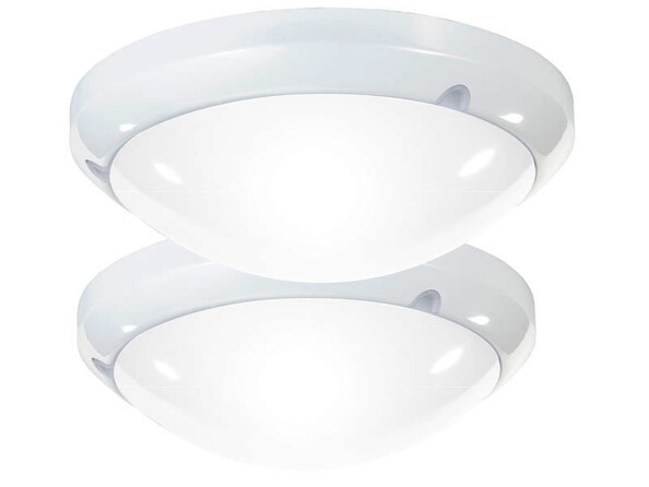 2 lampes rondes à fixer au mur/plafond avec LED High-Power intégrées de la marque Luminea