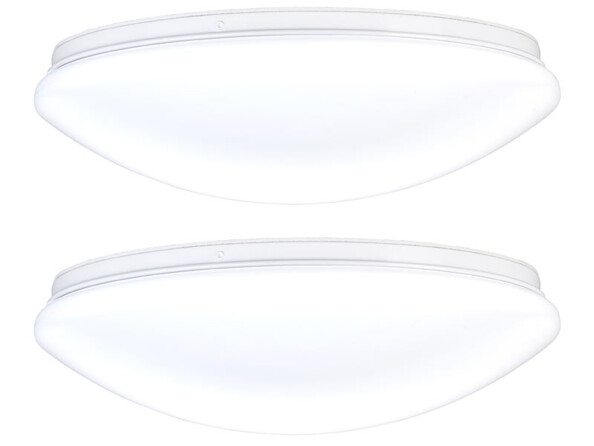 2 plafonniers LED utilisables comme appliques murales - Ø 38 cm - Blanc du jour Luminea