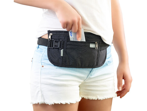 2 sacs bananes plats avec bloqueur de signal RFID