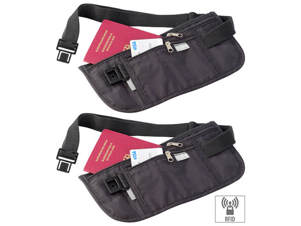 2 sacs bananes plats avec bloqueur de signal RFID