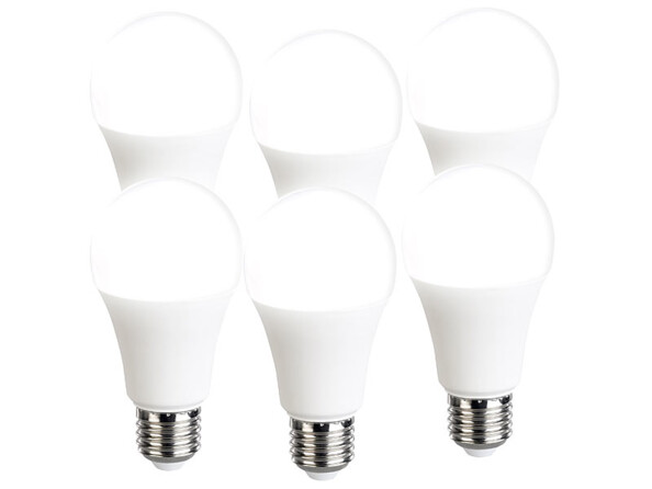 6 ampoules LED E27 à intensité variable - 1050 lm - Blanc neutre