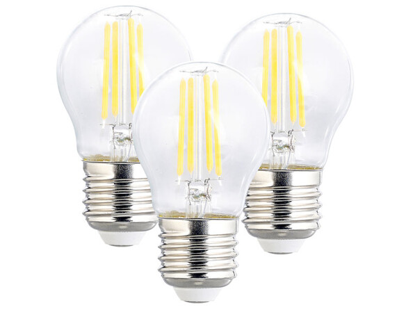 9 ampoules LED filament E27 à intensité variable - 4 W - 470 lm - Blanc chaud Luminea