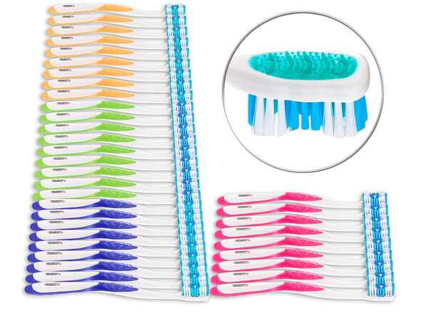 36 brosses à dents 4 couleurs - Adultes - Poils durs