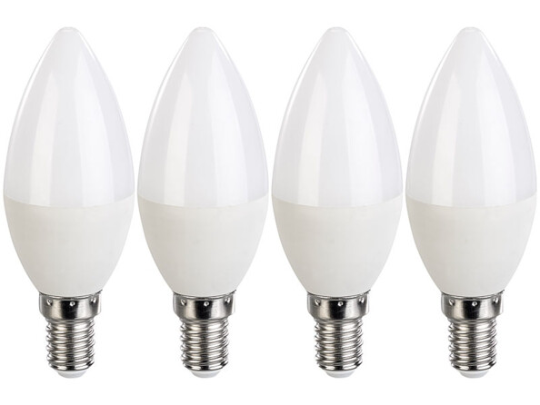 Pack de 4 ampoules LED E14 bougie Luminea.