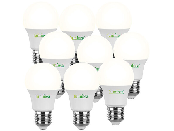 9 ampoules LED E27 - 806 lm - Blanc chaud