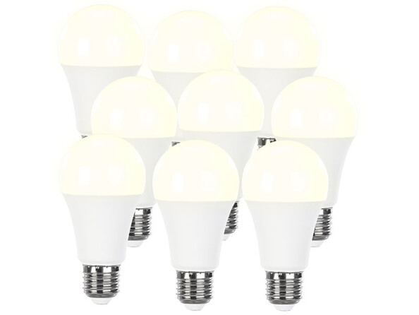 9 ampoules LED E27 à intensité variable - 1050 lm - Blanc chaud