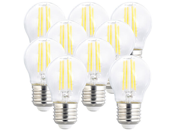 9 ampoules LED filament E27 à intensité variable - 4 W - 470 lm - Blanc chaud