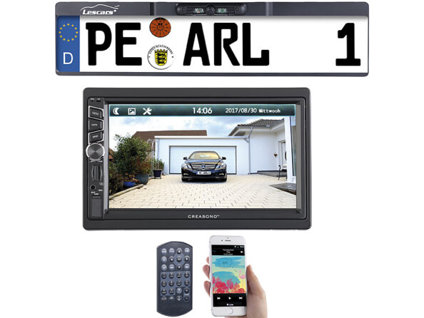 Autoradio 2-DIN écran tactile et DAB+ CAS-4455.bt avec caméra de recul sans fil