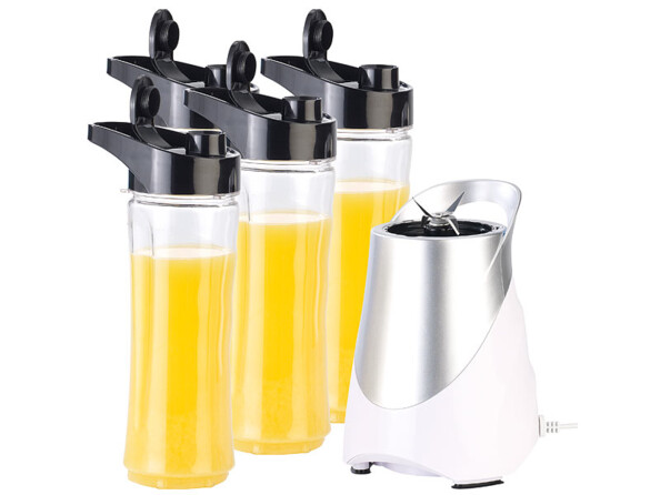 Blender 2 en 1 avec 4 bouteilles à smoothies, 300 W, 600 ml