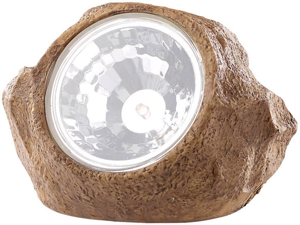 2 lampes de jardin solaire à LED aspect pierre