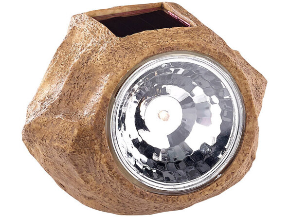 4 lampes de jardin solaire à LED aspect pierre